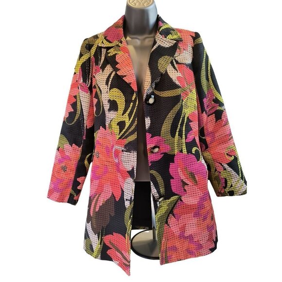 Trina Turk Floral-Print Mid-Length Jacket Women's Size 2 Like New condition - Picture 10 of 16